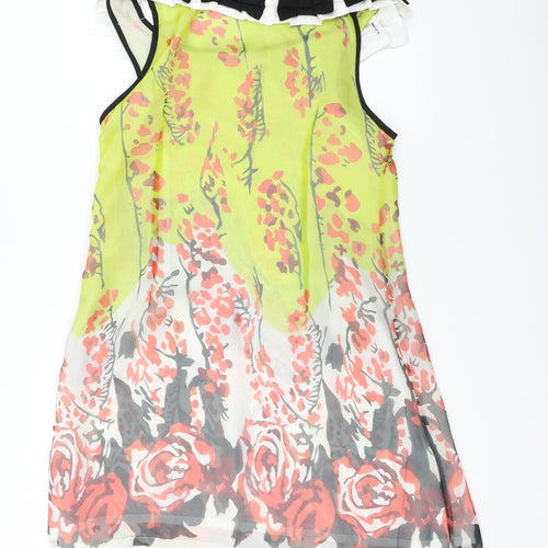 Tsega  Womens Yellow Floral  A-Line  Size L