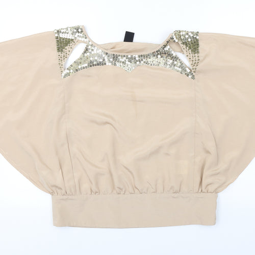 Villa  Womens Beige   Basic Blouse Size L