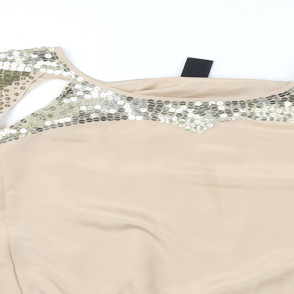 Villa  Womens Beige   Basic Blouse Size L
