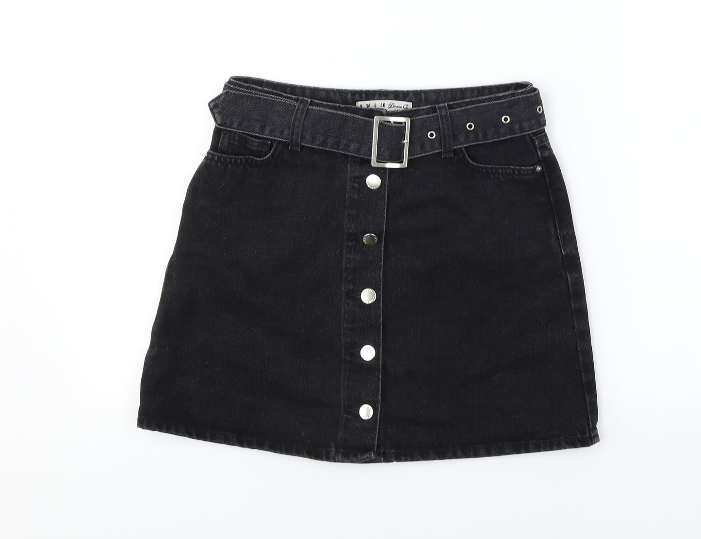 denim co Womens Black   A-Line Skirt Size 8