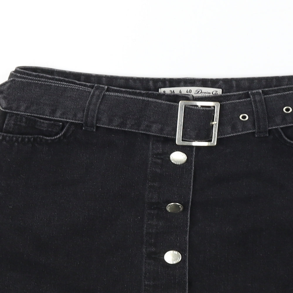 denim co Womens Black   A-Line Skirt Size 8