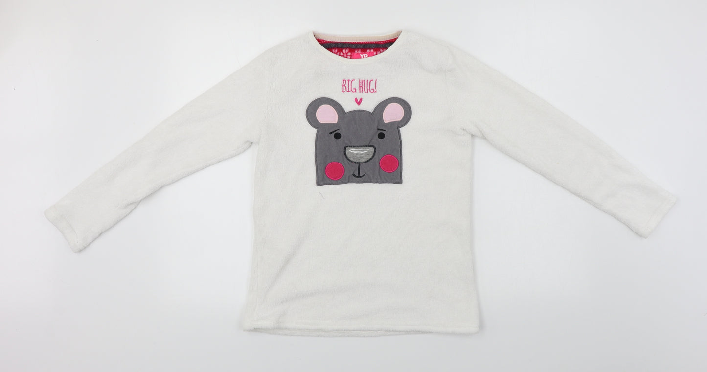 YD Girls White   Pullover Jumper Size 12-13 Years
