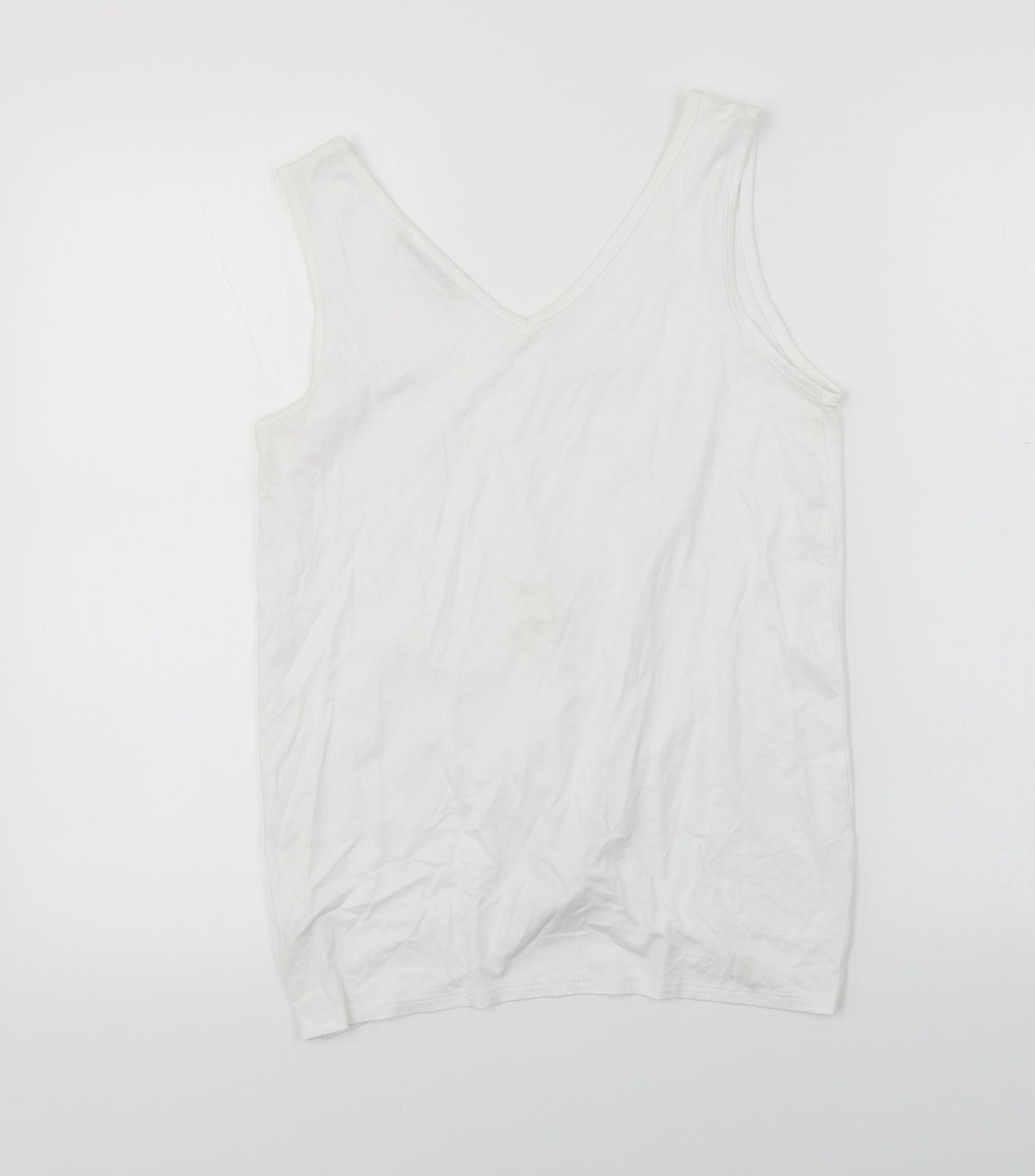George  Womens White   Basic T-Shirt Size 8