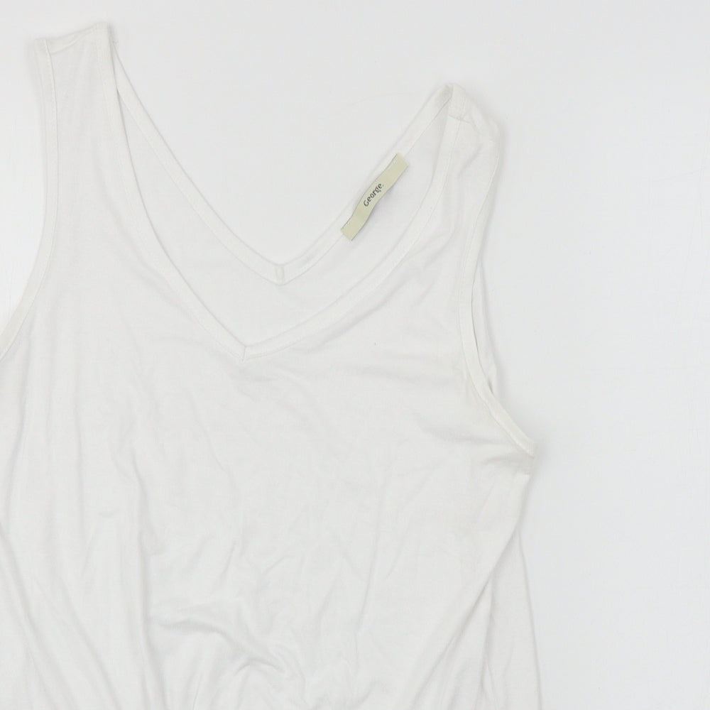 George  Womens White   Basic T-Shirt Size 8
