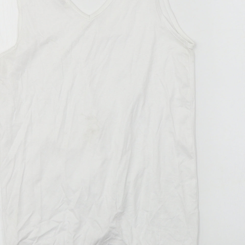 George  Womens White   Basic T-Shirt Size 8