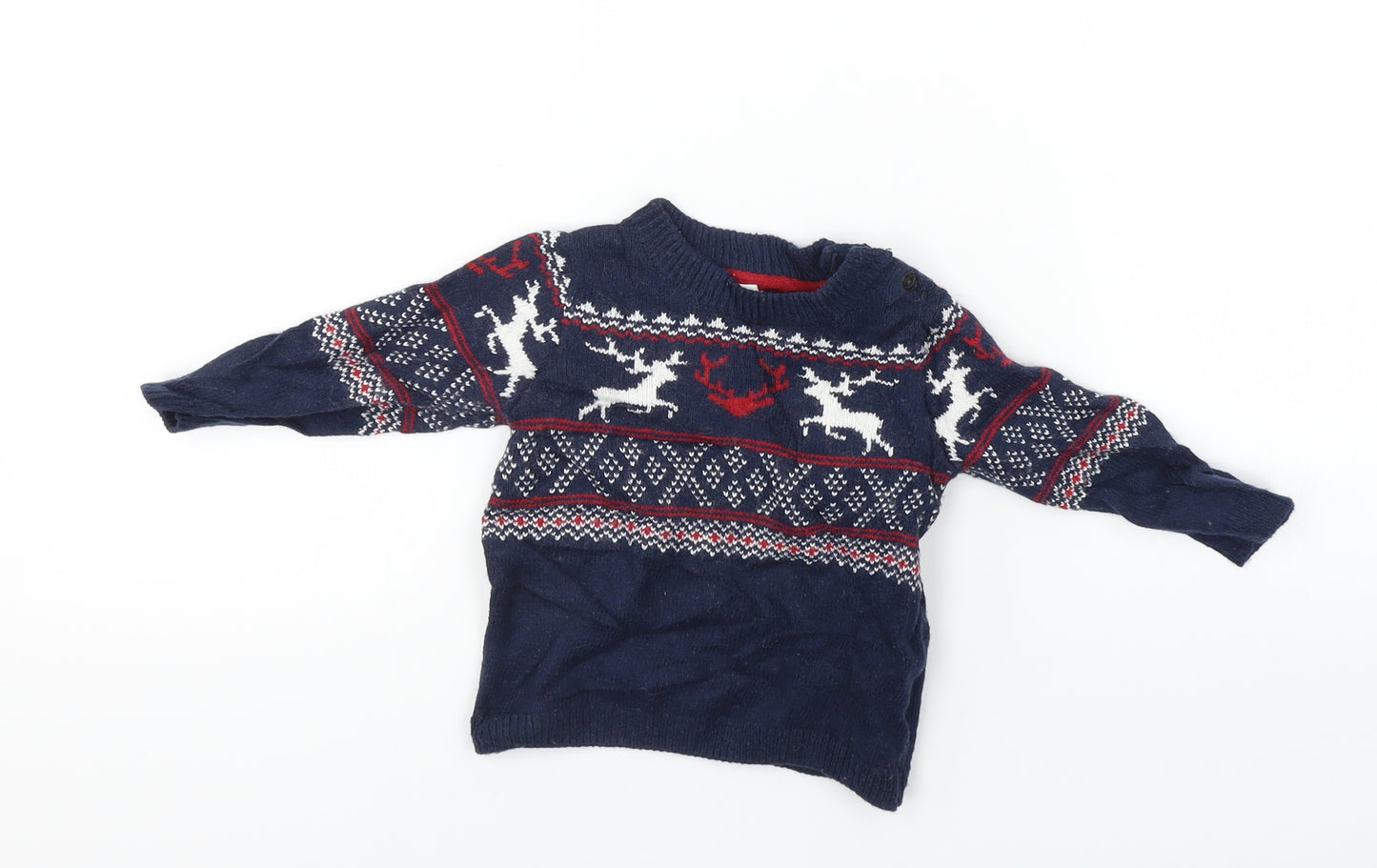 H&M  Boys Blue   Pullover Jumper Size 6-9 Months