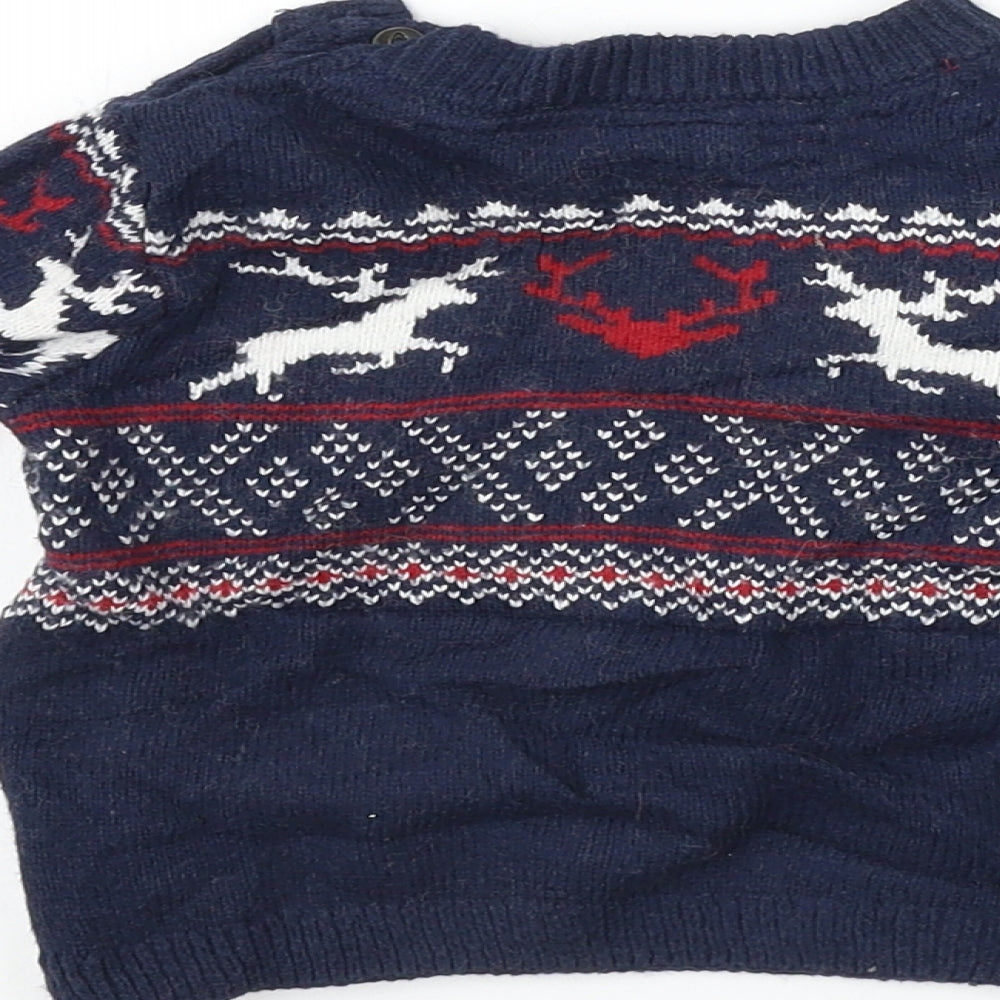 H&M  Boys Blue   Pullover Jumper Size 6-9 Months