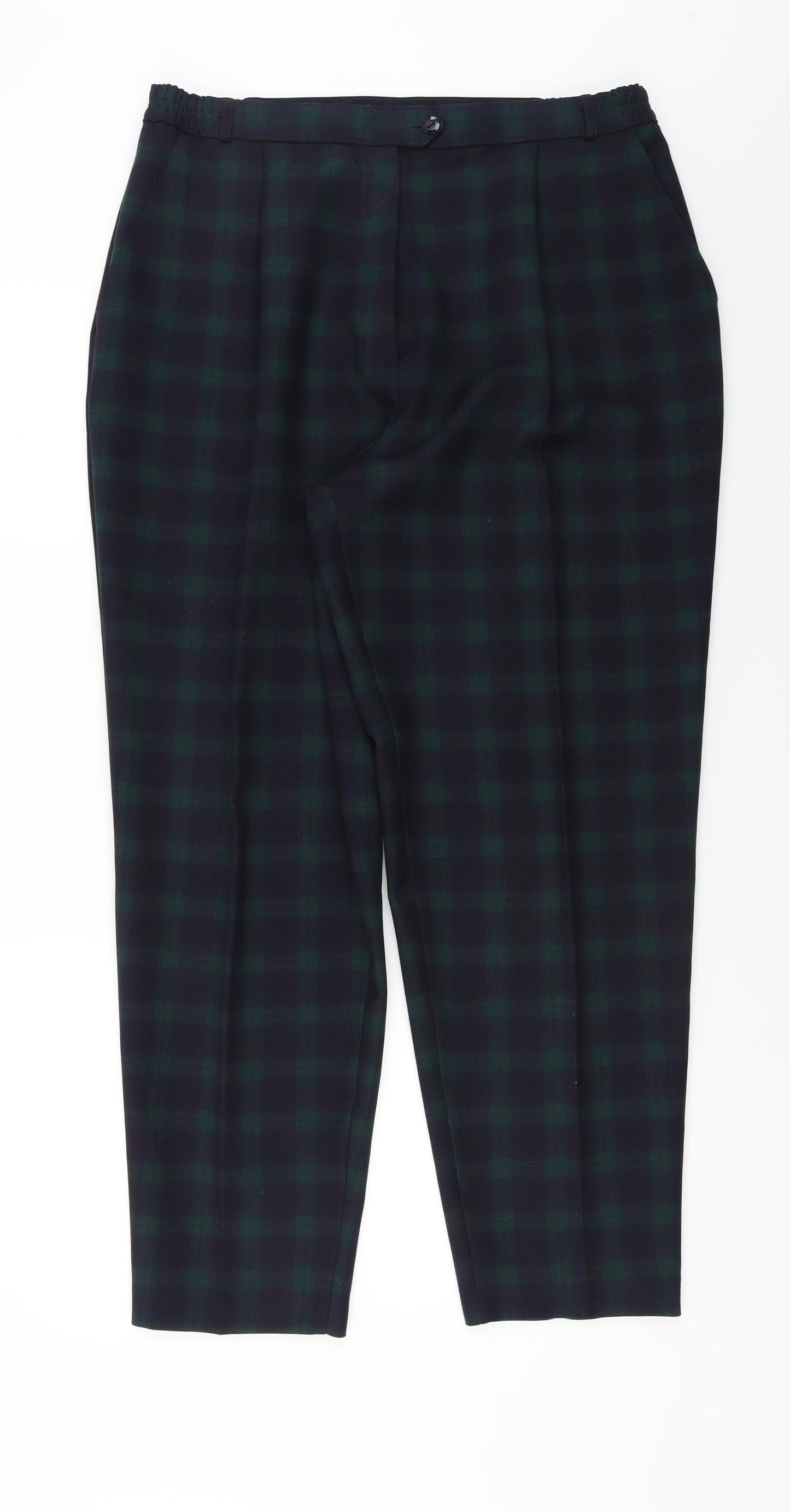 St michael      Womens Blue Check  Trousers  Size 18 L27 in