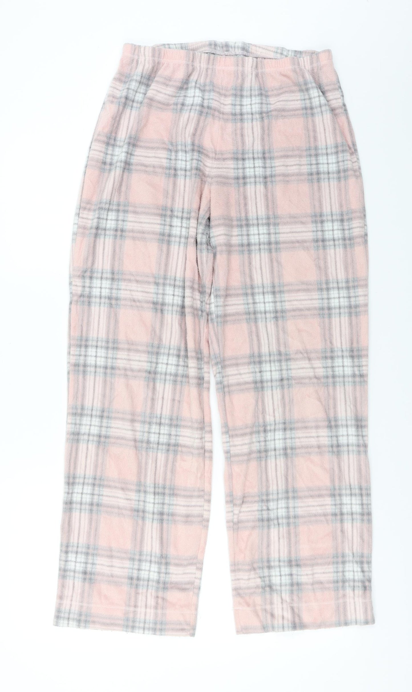 Marks and Spencer  Womens Pink Check  Sweatpants Trousers Size 10 L26 in