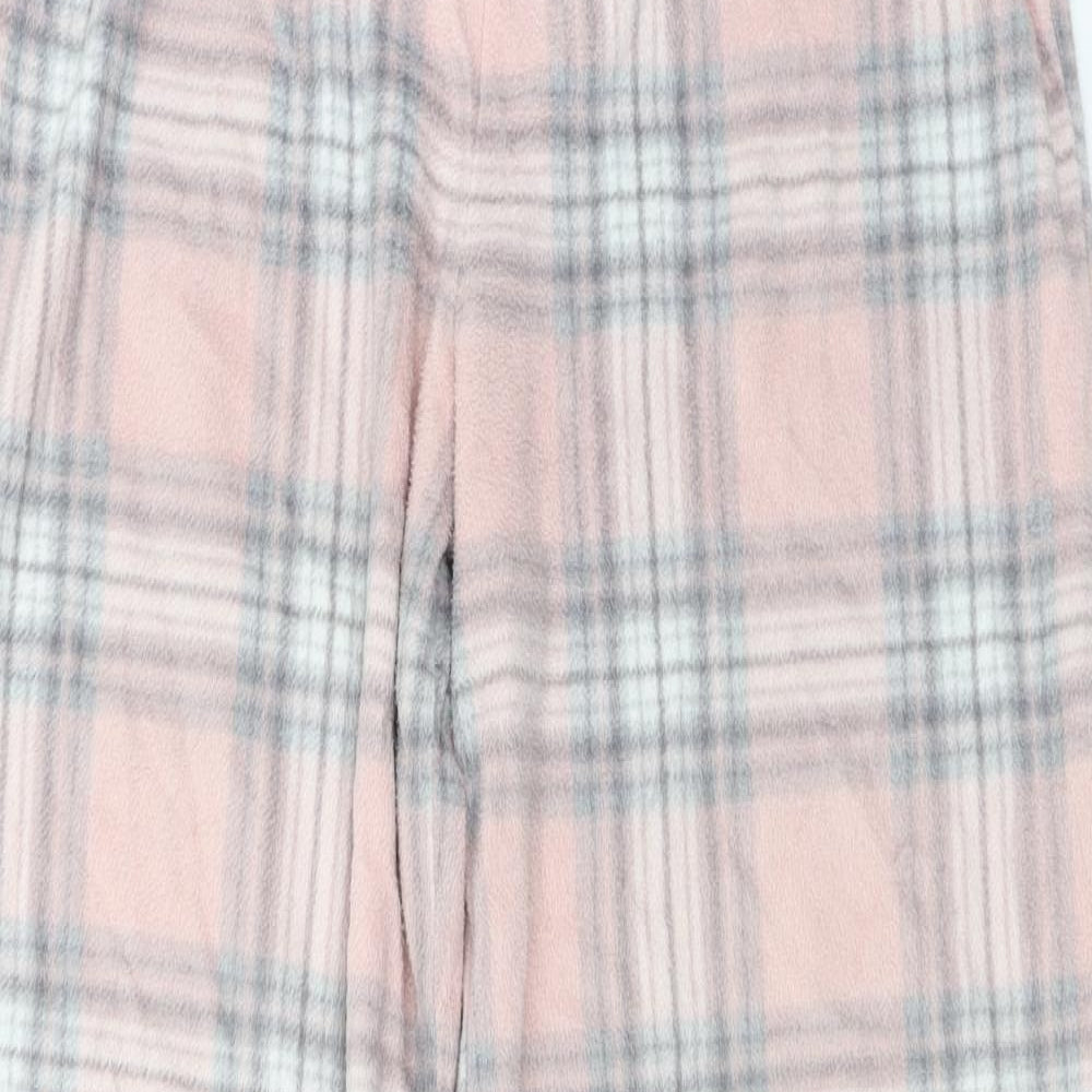 Marks and Spencer  Womens Pink Check  Sweatpants Trousers Size 10 L26 in