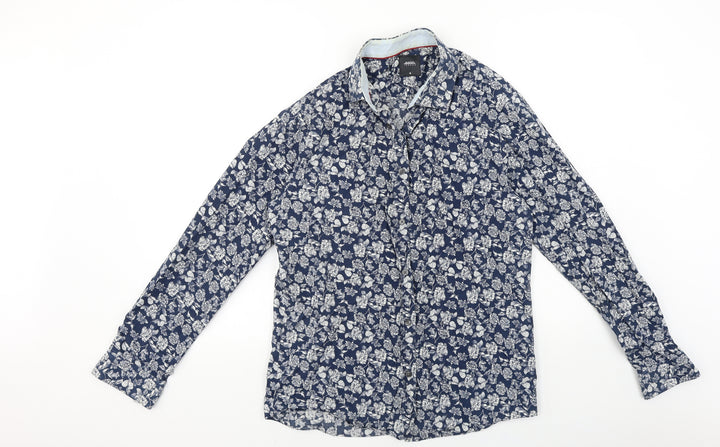 Burton Mens Blue Floral Button-Up Size M
