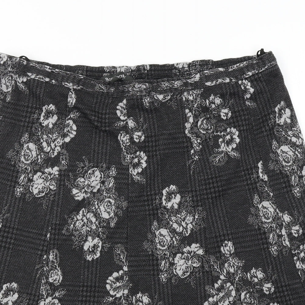 Bonmarché  Womens Grey Floral  A-Line Skirt Size 16