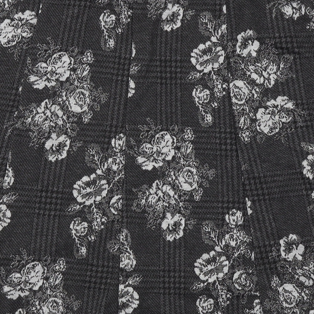 Bonmarché  Womens Grey Floral  A-Line Skirt Size 16