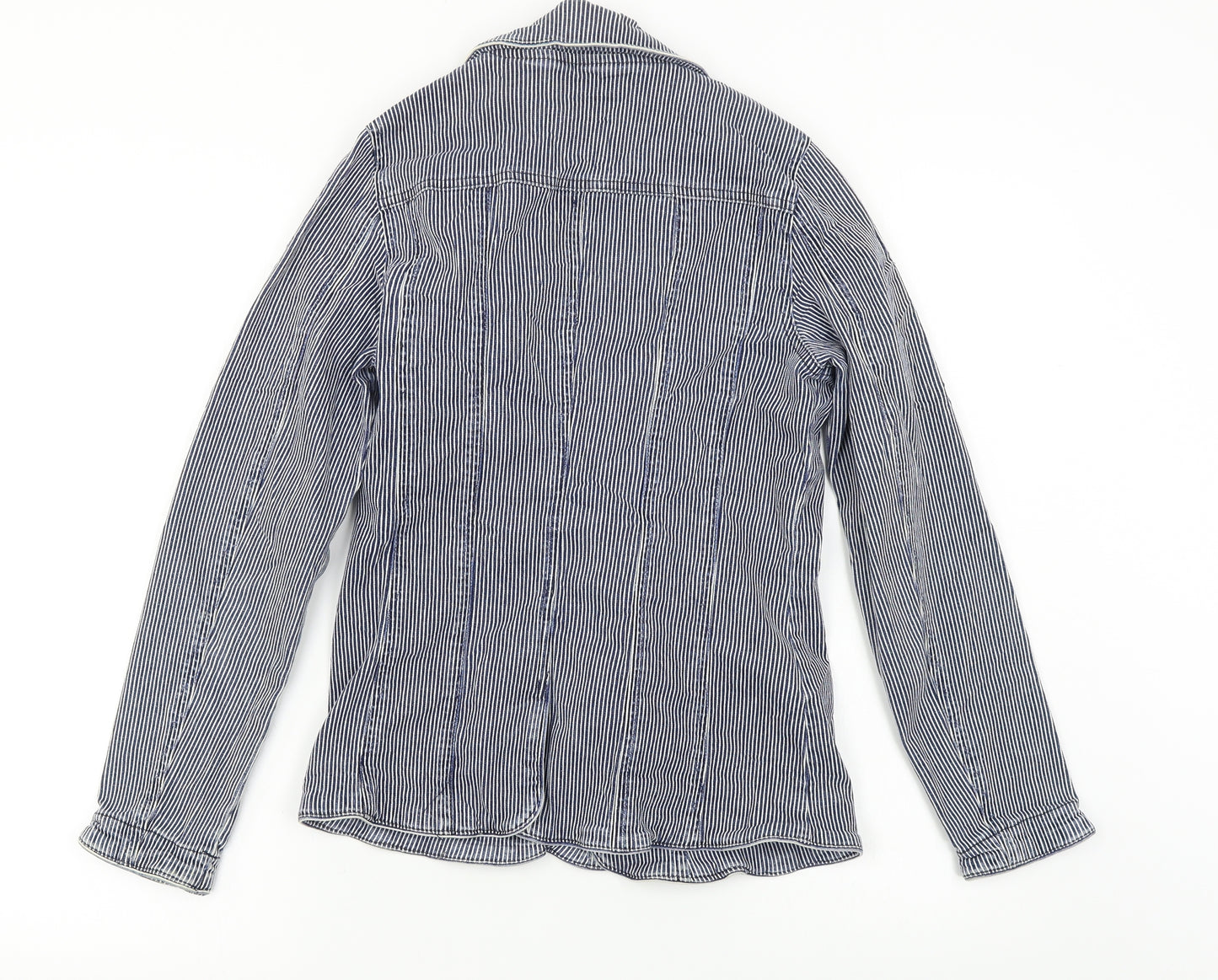 EVIE      Womens Blue Striped  Jacket Coat Size 10