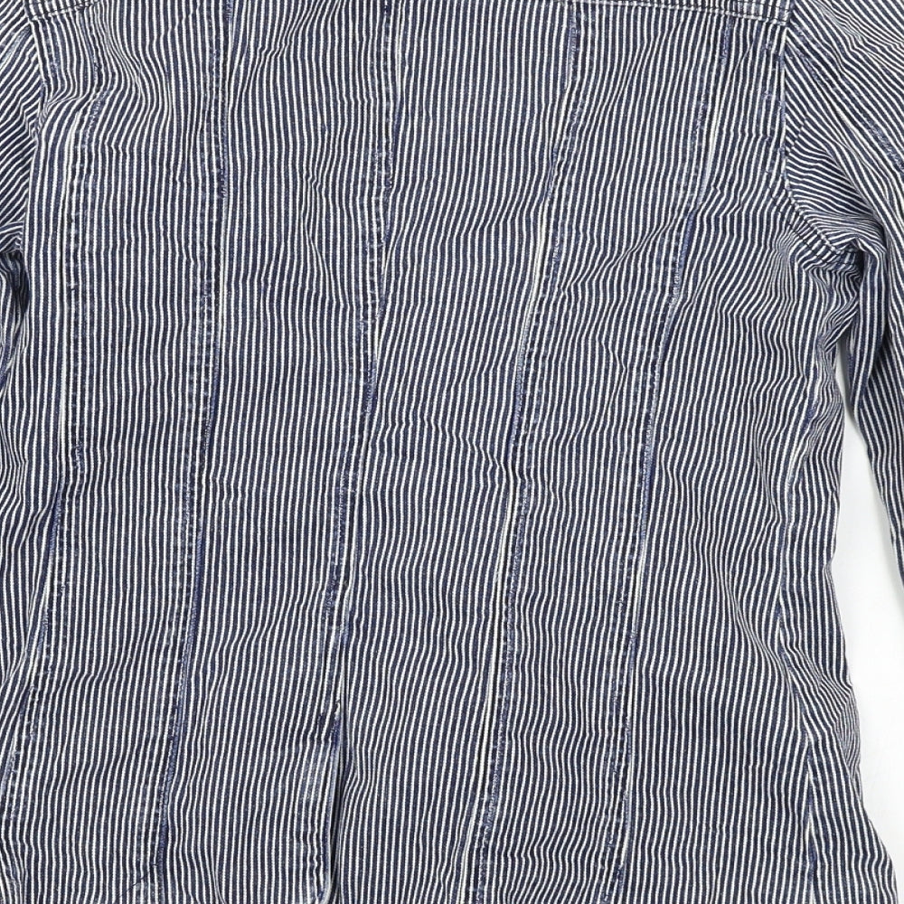 EVIE      Womens Blue Striped  Jacket Coat Size 10