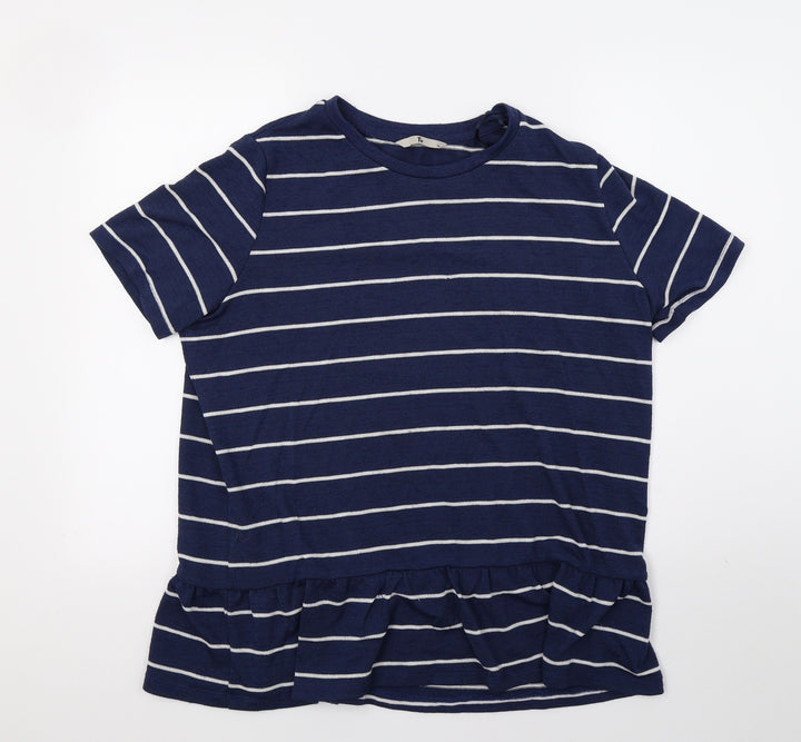 TU Womens Blue Striped Pullover Jumper Size 16