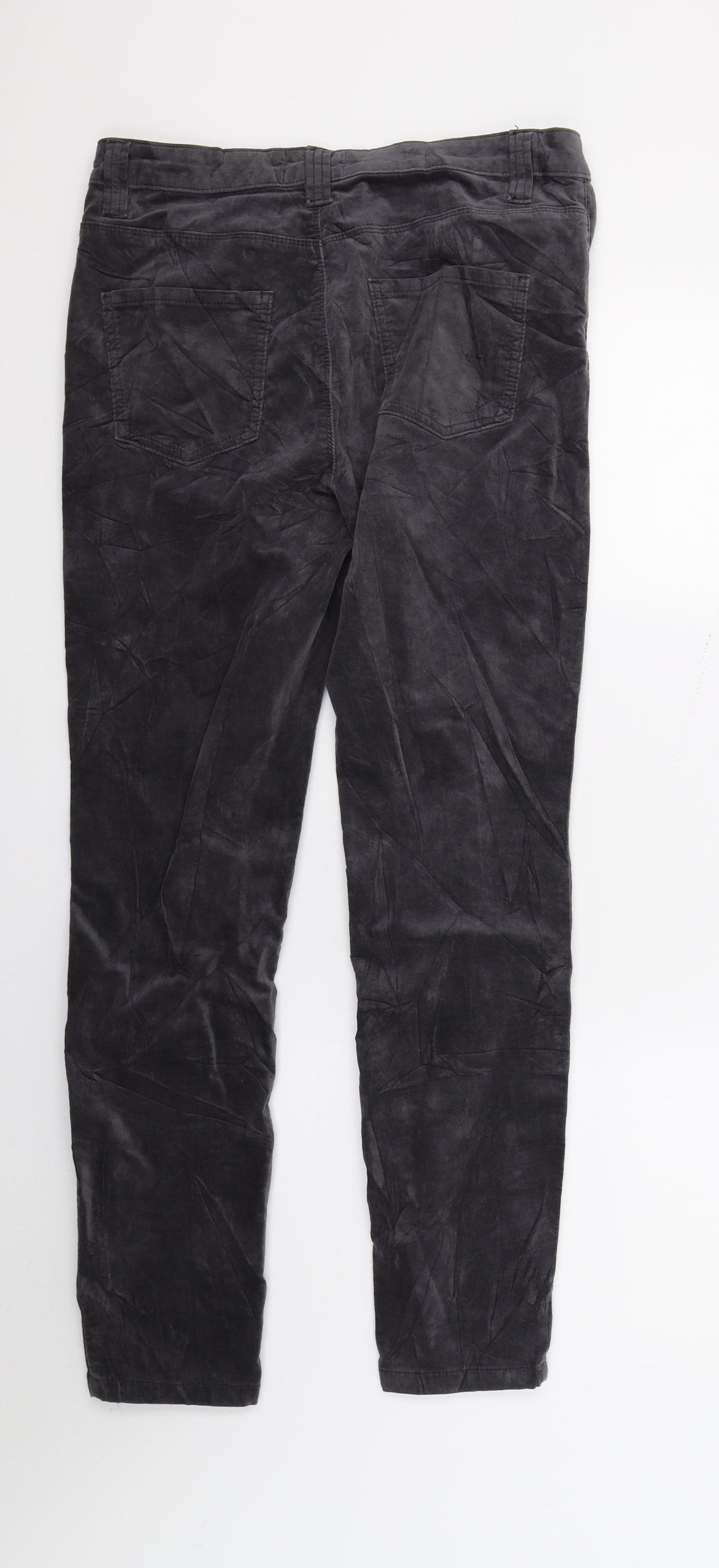 Hush Womens Black  Velour Mom Jeans Size 12 L27 in