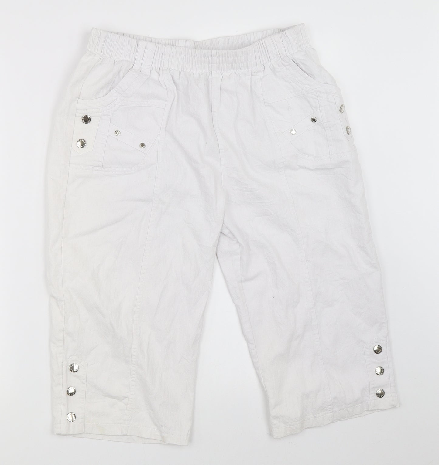 Preworn Womens White   Cropped Trousers Size L