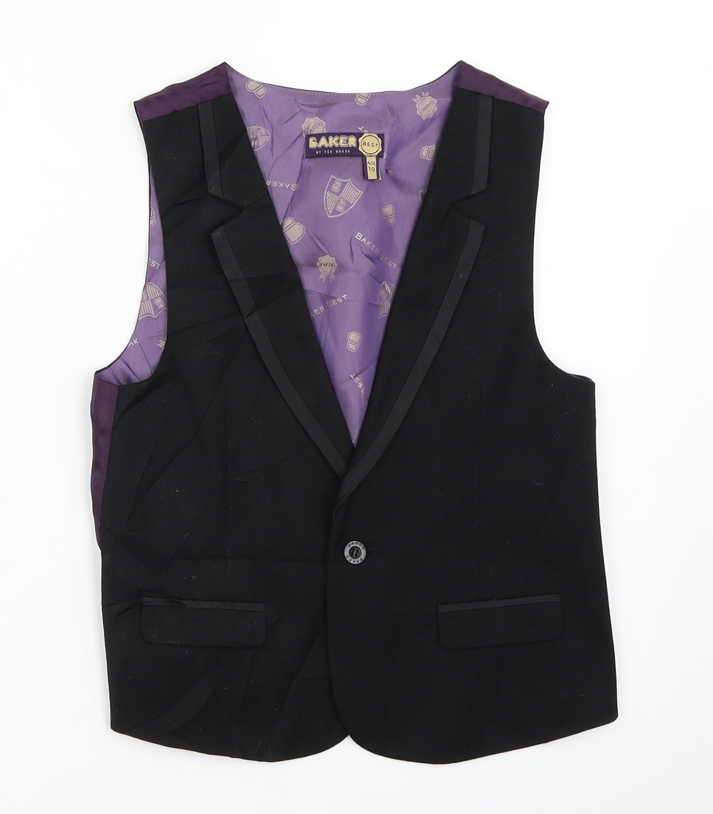 Ted Baker Boys Black   Jacket Waistcoat Size 10 Years  - suit waistcoat