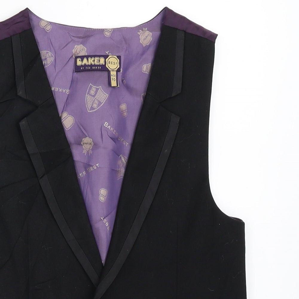 Ted Baker Boys Black   Jacket Waistcoat Size 10 Years  - suit waistcoat