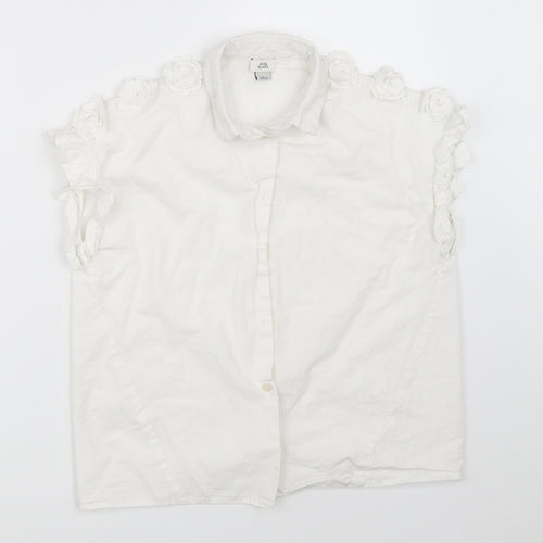 River Island Girls White   Basic Button-Up Size 7-8 Years