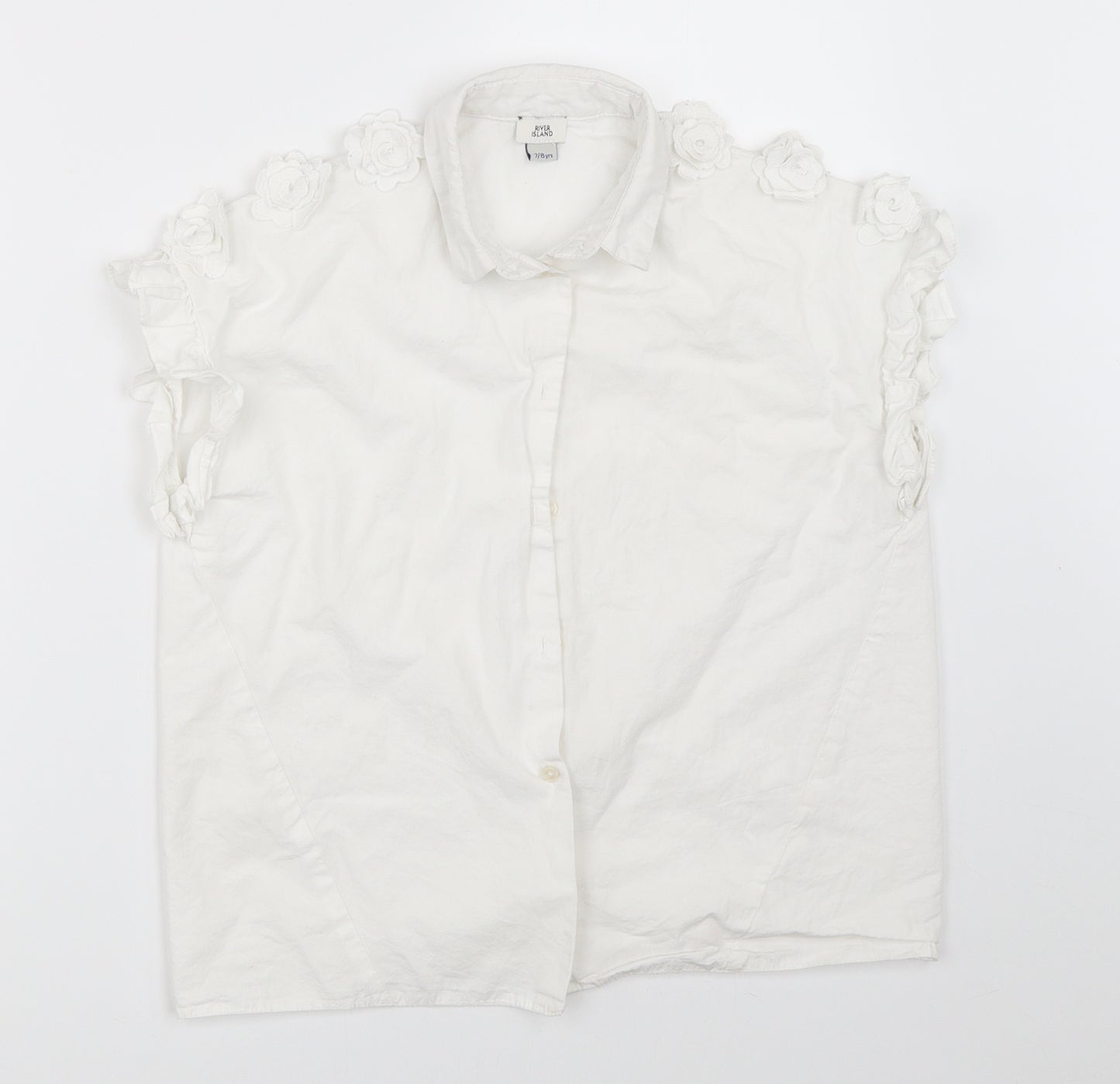 River Island Girls White   Basic Button-Up Size 7-8 Years