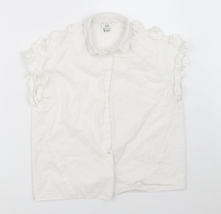 River Island Girls White   Basic Button-Up Size 7-8 Years