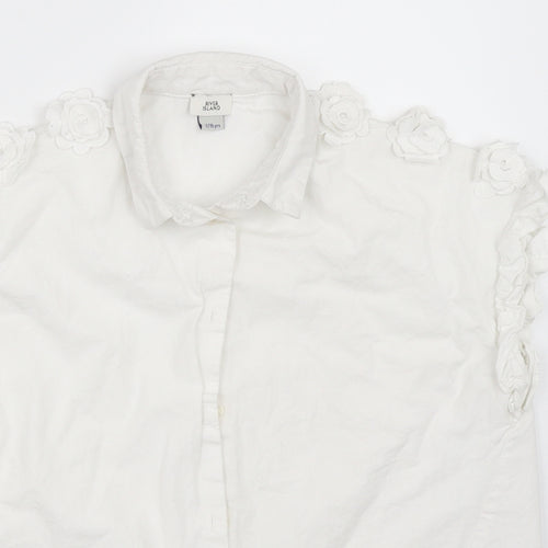 River Island Girls White   Basic Button-Up Size 7-8 Years
