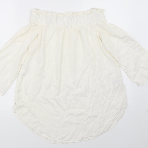 H&M Womens White   Basic Blouse Size 34