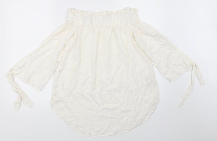 H&M Womens White   Basic Blouse Size 34