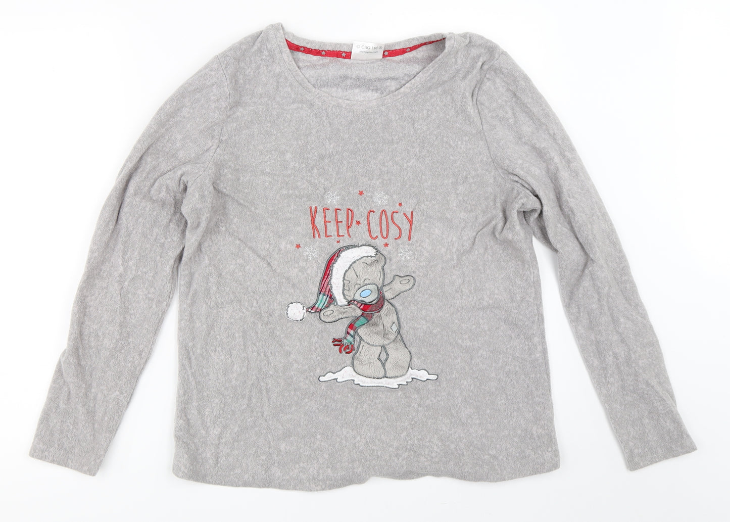 Me To You Womens Grey Solid  Top Pyjama Top Size 12  - christmas