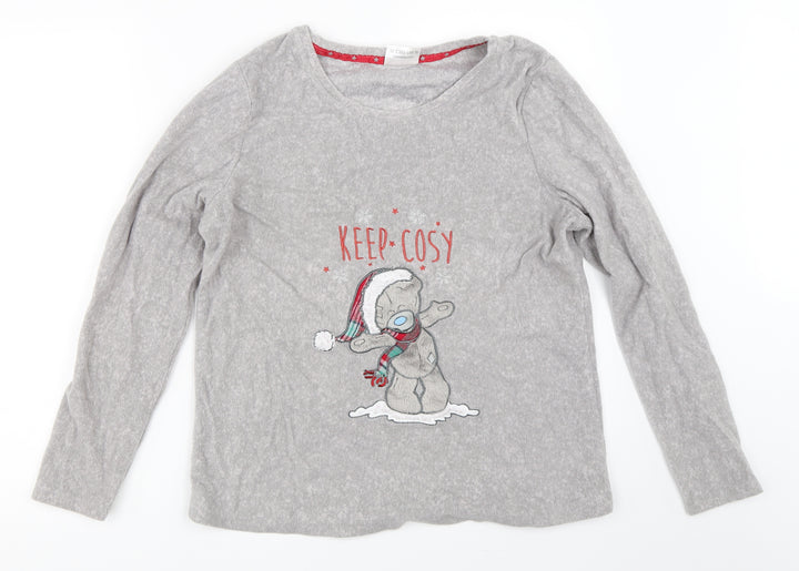 Me To You Womens Grey Solid  Top Pyjama Top Size 12  - christmas