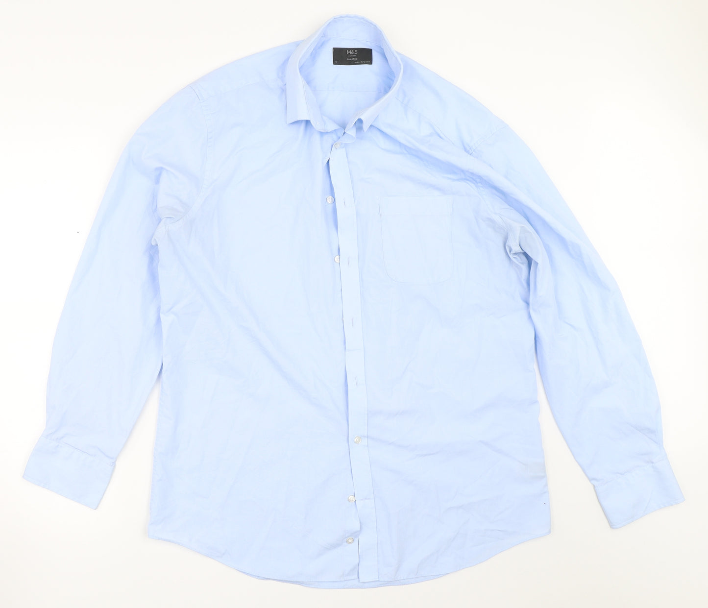 Marks and Spencer Mens Blue    Dress Shirt Size 17