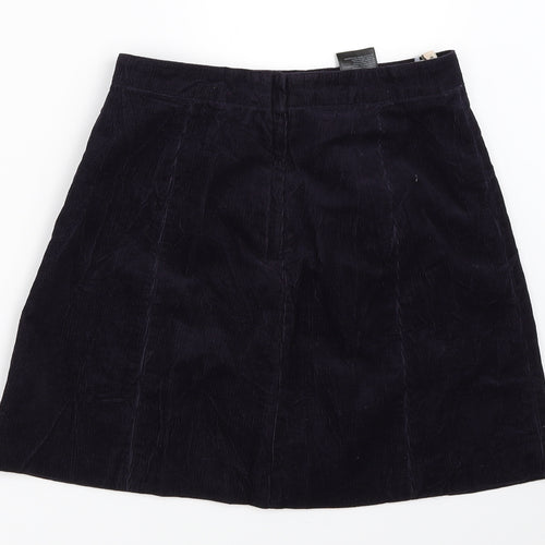 H&M Womens Blue  Corduroy A-Line Skirt Size 8