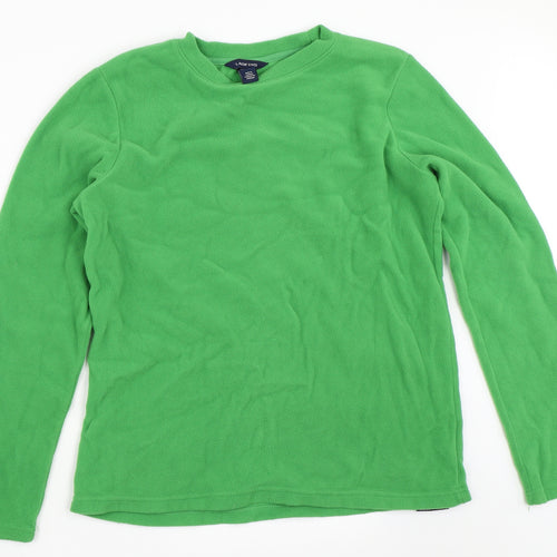Lands' End Womens Green  Fleece Pullover Jumper Size S