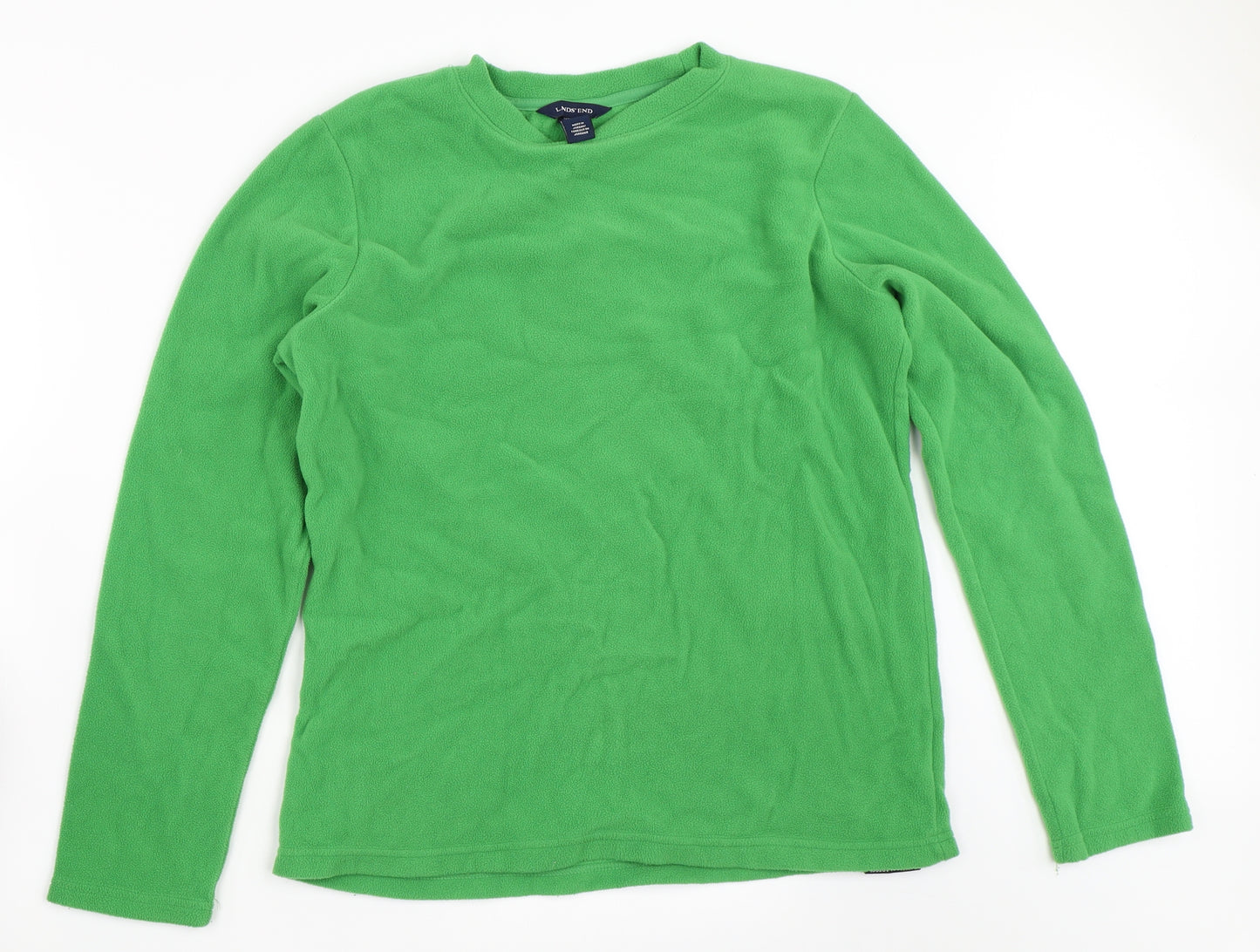 Lands' End Womens Green  Fleece Pullover Jumper Size S