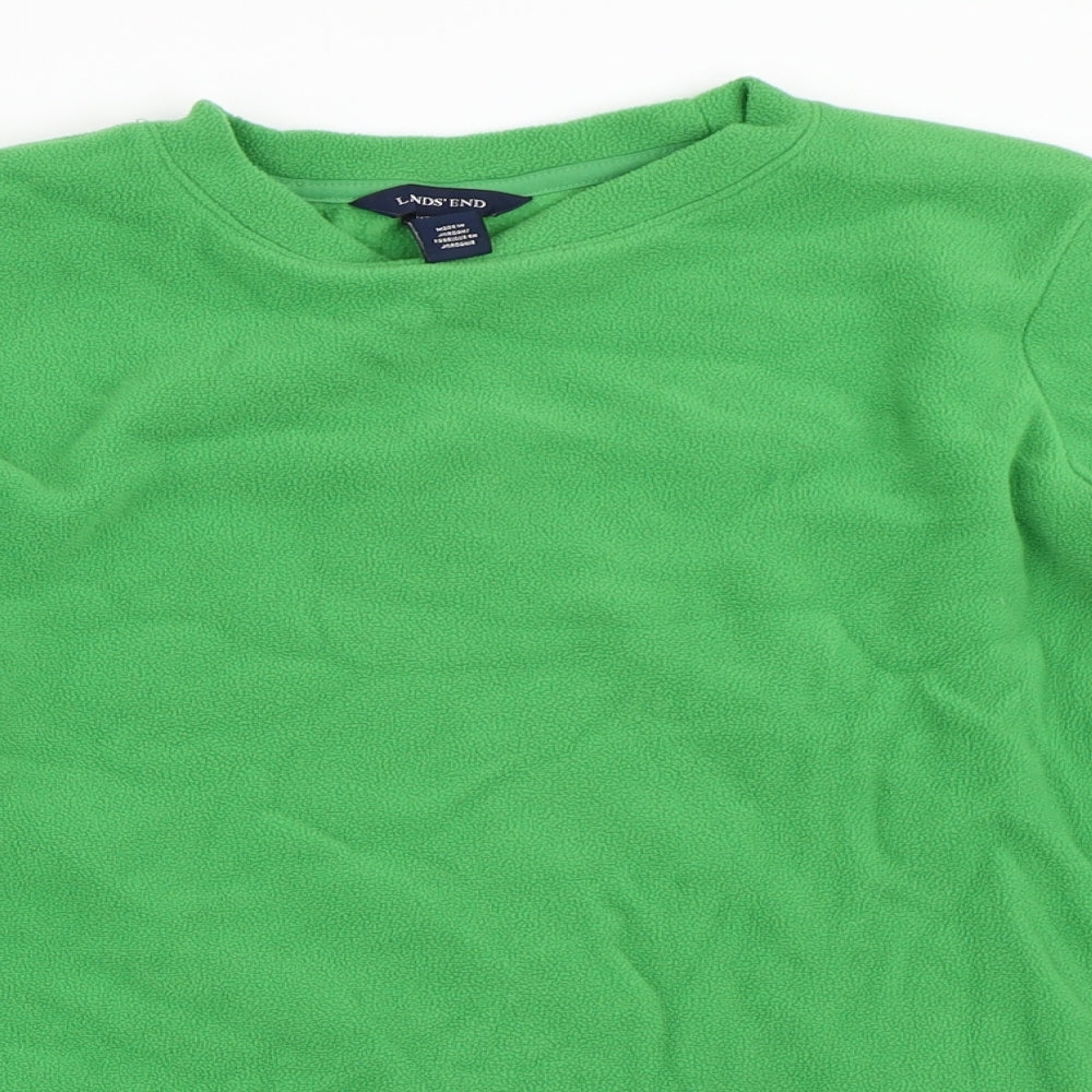 Lands' End Womens Green  Fleece Pullover Jumper Size S