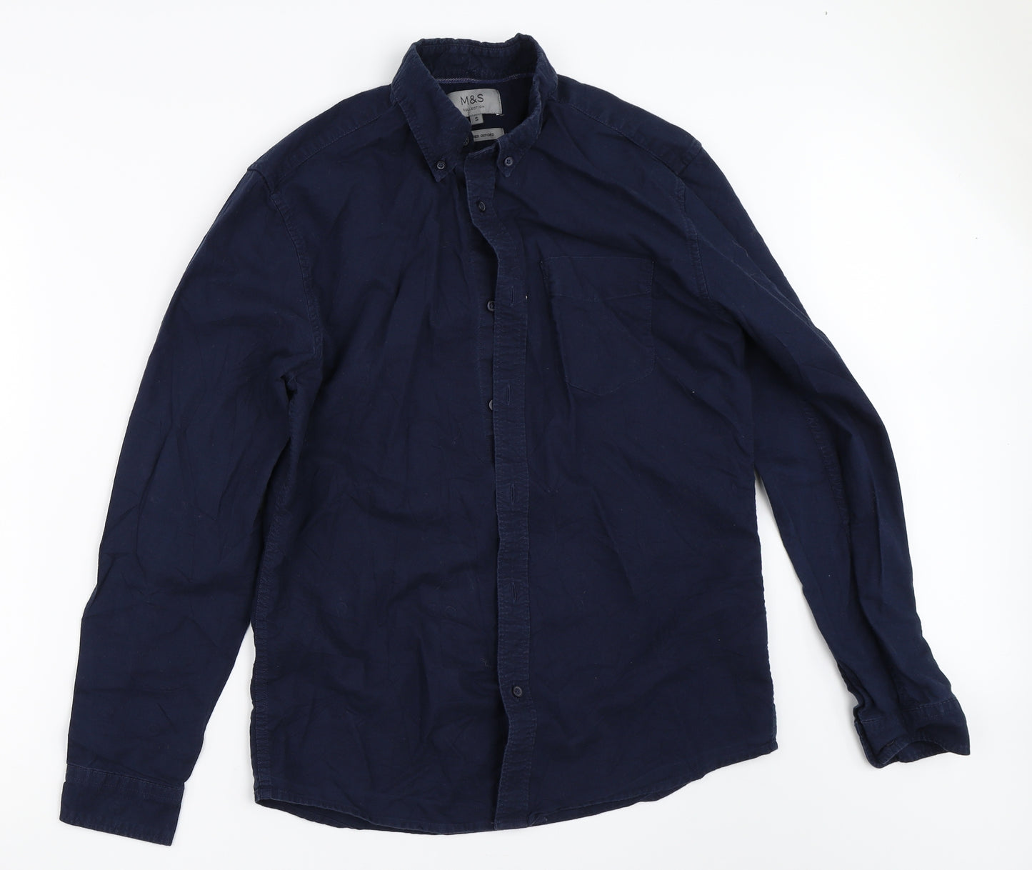 Marks and Spencer Mens Blue    Button-Up Size S