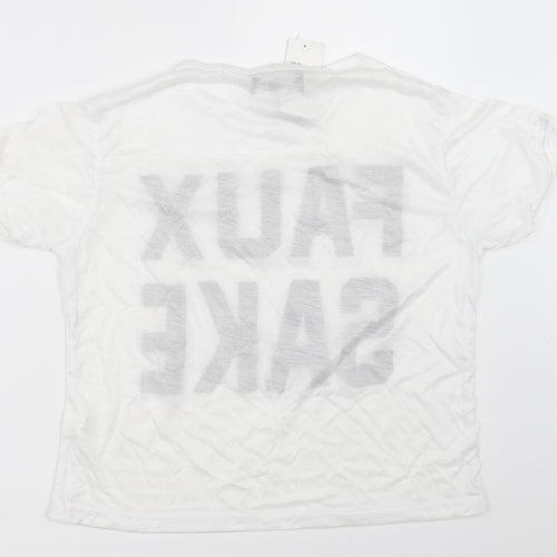 Denim State Womens White   Basic T-Shirt Size L