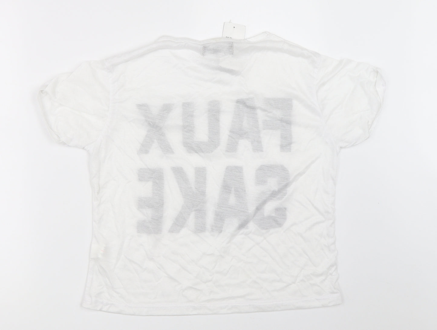 Denim State Womens White   Basic T-Shirt Size L