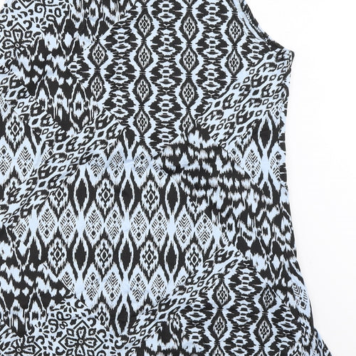 Local Legend Womens Blue Geometric  Basic Tank Size 40
