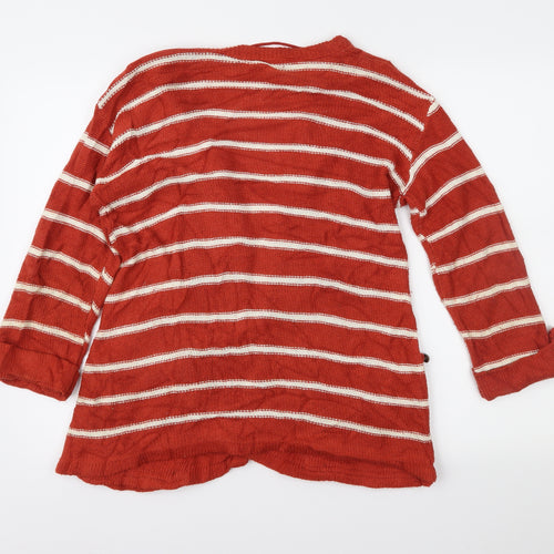 Dreams Womens Brown Striped  Cardigan Jumper Size M