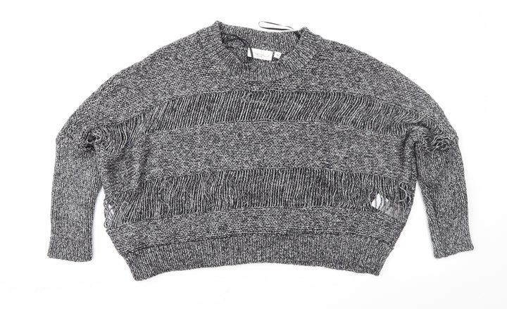 New Look Womens Silver Pullover Jumper Size 10 - Cropped