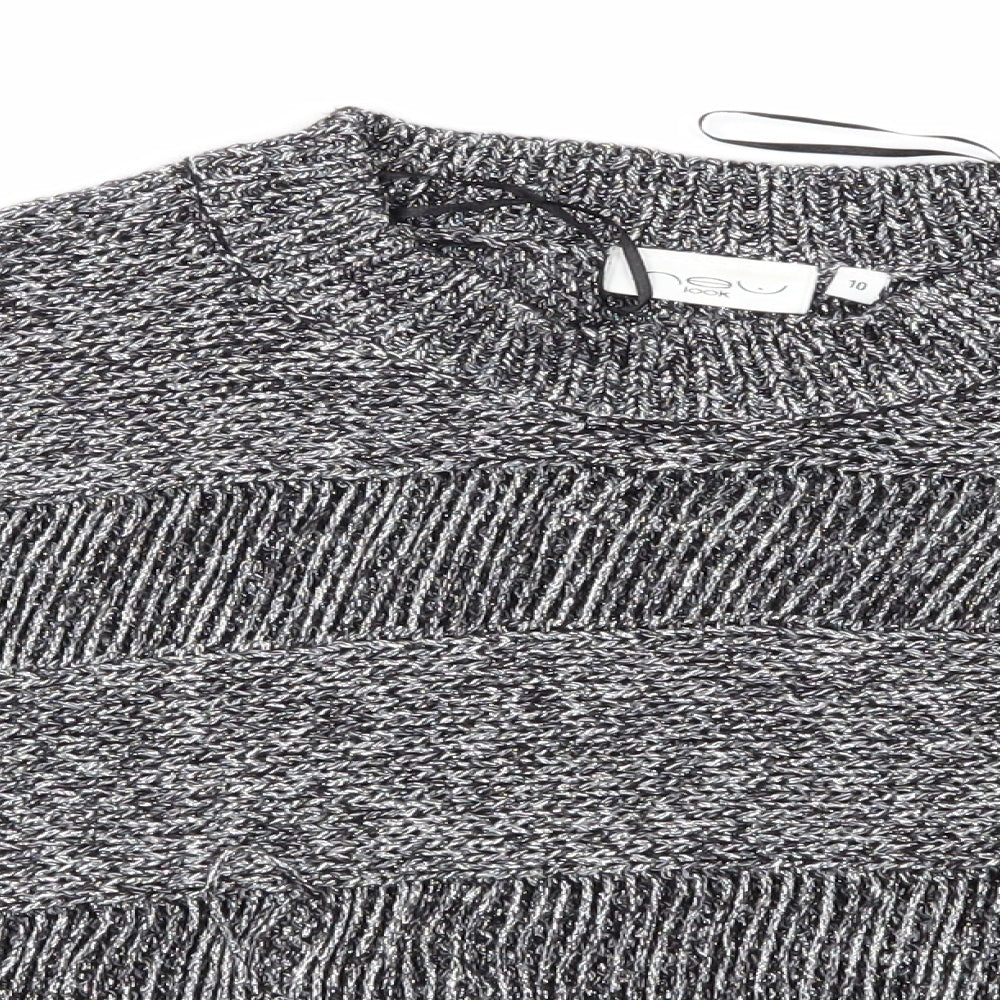 New Look Womens Silver   Pullover Jumper Size 10  - Cropped