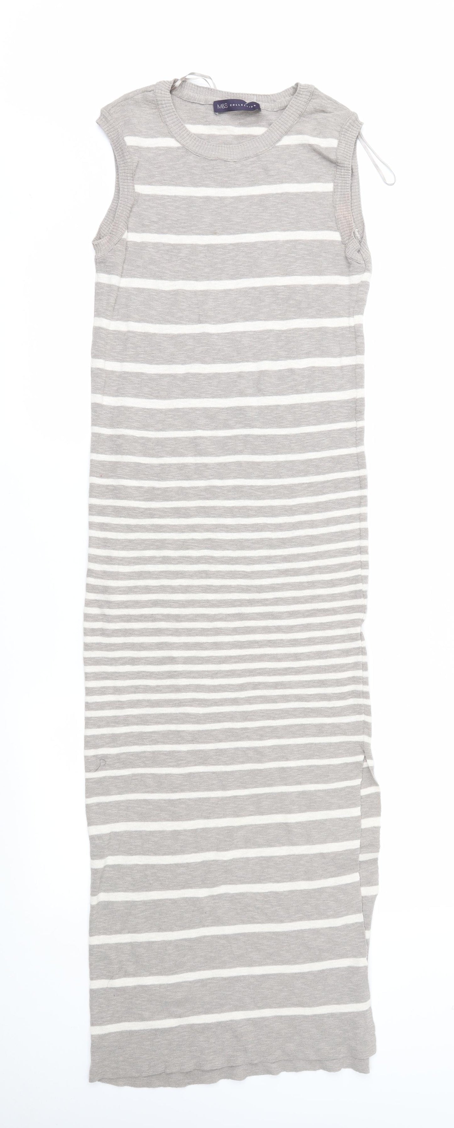 Marks and Spencer Womens Brown Striped Knit Maxi  Size 8