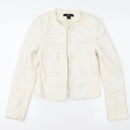 H&M Womens Ivory Geometric  Jacket  Size 4