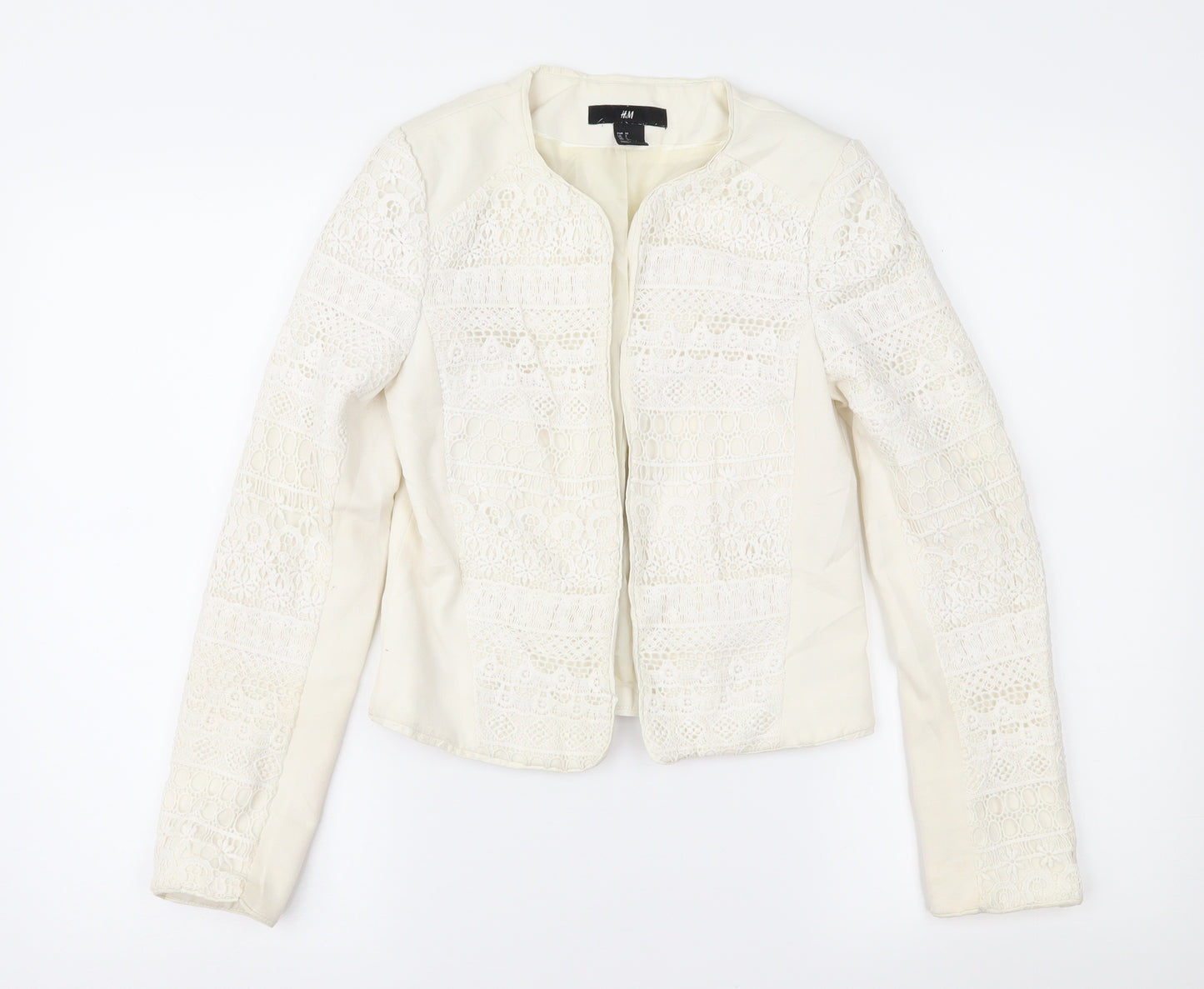 H&M Womens Ivory Geometric  Jacket  Size 4