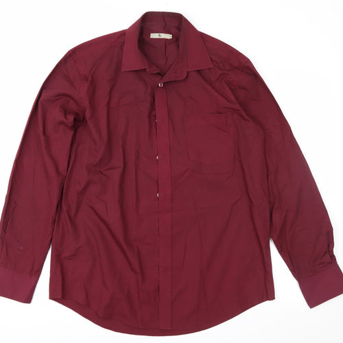 TU Mens Purple    Button-Up Size 16