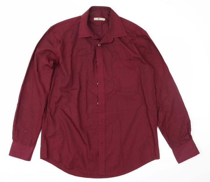 TU Mens Purple Button-Up Size 16