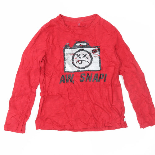 Gap Boys Red   Basic T-Shirt Size 8-9 Years
